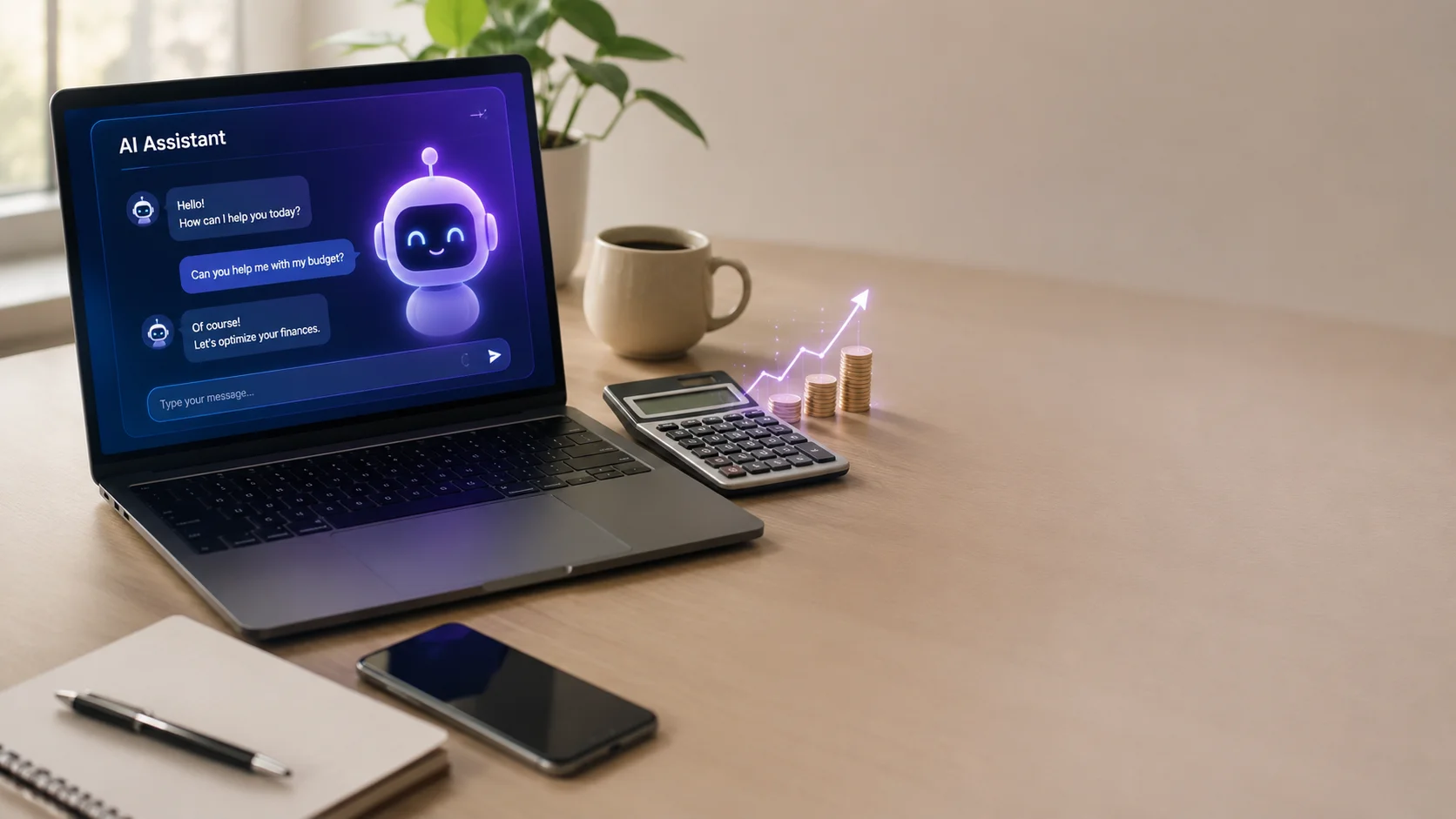 Gráfico de coste y amortización de un chatbot con IA